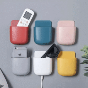 1-2 Mobile Wall Holder Socket Phone Charging Holder, Wall Mounted Mobile Phone Holder Remote Holder Brush Holder Accessories Holder Mobile Holder Plastic Multiple Colors